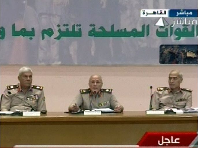 صور من المؤتمر الصحفي لأعضاء المجلس الأعلى للقوات المسلحة