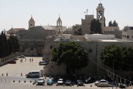 A General view shows the Church of Nativity, traditionally believed by Christians to be the birthplace of Jesus Christ, in the biblical Palestinian town of Bethlehem on June 28,2012. Less than a year after winning membership at UNESCO, the Palestinians are waiting to hear if their bid to win World Heritage status for the Church of the Nativity will be approved. AFP