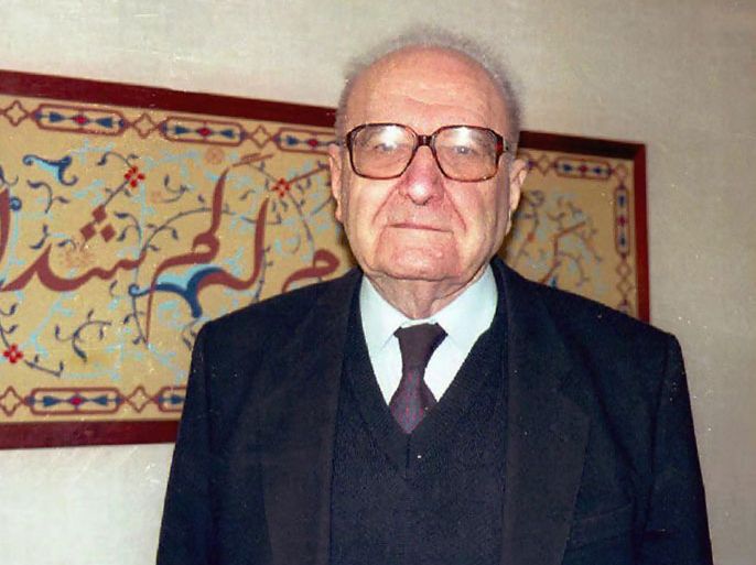 (FILES) - A picture taken on March 9, 1997 in Teheran, shows controversial French philosopher Roger Garaudy. Formerly a prominent communist author, Garaudy converted to Islam and written several books which have been controversial due to his anti-Zionist positions and denial of the Holocaust. Garaudy died on June 13, 2012 at Chennevieres-sur-Marne at the age of 98 years, officials at the town hall and local funeral directors said on June 15, 2012. AFP PHOTO