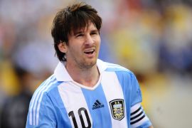 ED372 - East Rutherford, New Jersey, UNITED STATES : Argentinian soccer player Lionel Messi celebrates after scoring his third goal during a friendly match against Brazil at the MetLife Stadium in East Rutherford, New Jersey, on June