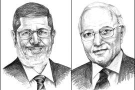 كومبو خاص بالجزيرة نت يحمع كل من مرشحي الرئاسة أحمد شفيق (يمين) ومحمد مرسي (يسار)