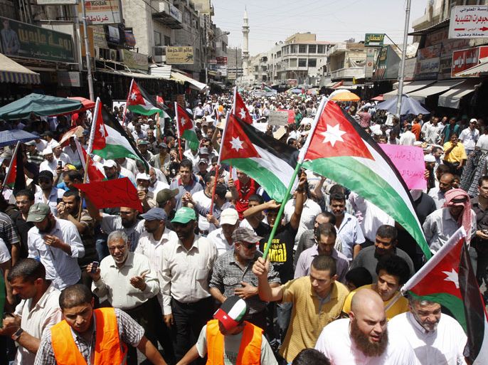 epa Jordanian protesters from the Islamic Action Front Party and other Jordanian opposition parties shout slogans against the Jordanian Government during