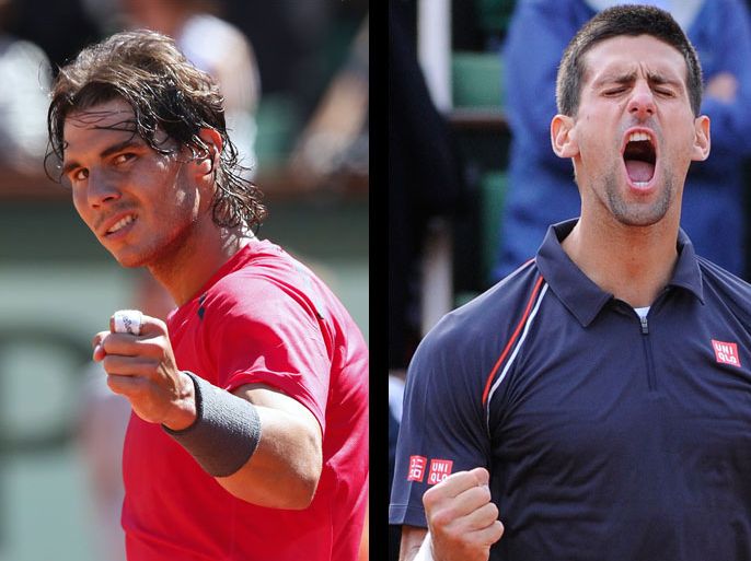 epa03255306 Novak Djokovic of Serbia & afp_Spain's Rafael Nadal
