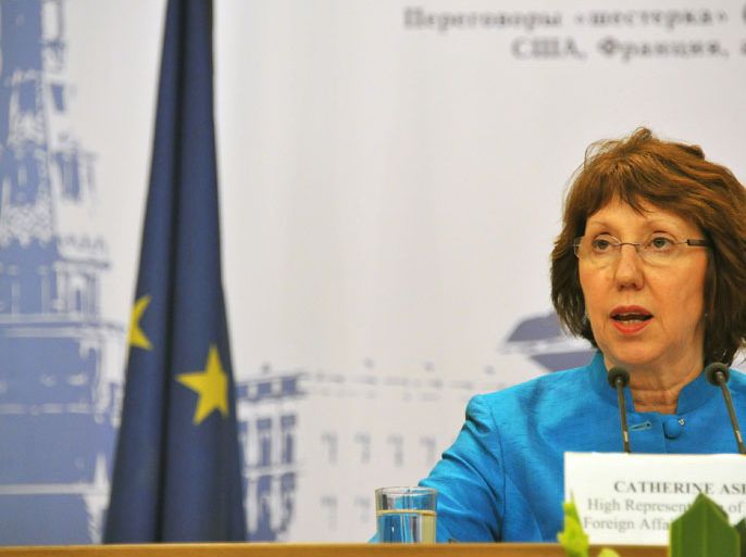 EU foreign policy chief Catherine Ashton speaks at a press conference in Moscow, on June 19, 2012, after taking part in the talks on the controversial Iranian nuclear programme