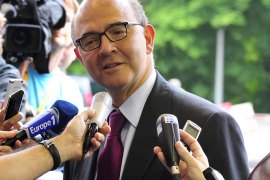 epa03275054 French Finance Minister Pierre Moscovici addresses reporters prior to the Eurogroup Finance Ministers Meeting at the EU Headquarters