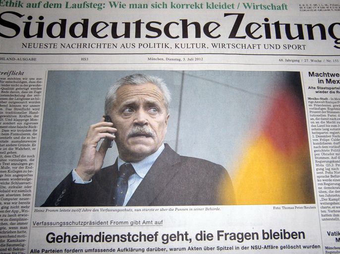 إستقالة رئيس أمن الدولة تصدرت عناوين الصحف الألمانية . الجزيرةنت 023