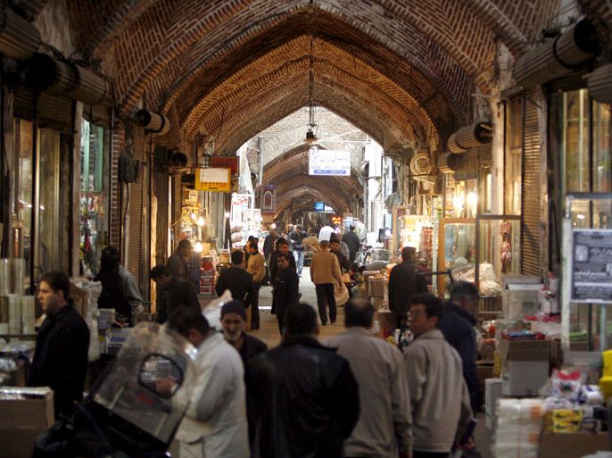 The bazaar in Tabriz, Azerbaijan province, north-western Iran, on 26 February 2009, which suffers from bad business on the eve of the Persian New Year