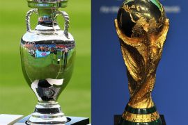 FIFA World Cup Trophy ,& UEFA EURO 2008 trophy ,Getty Images.