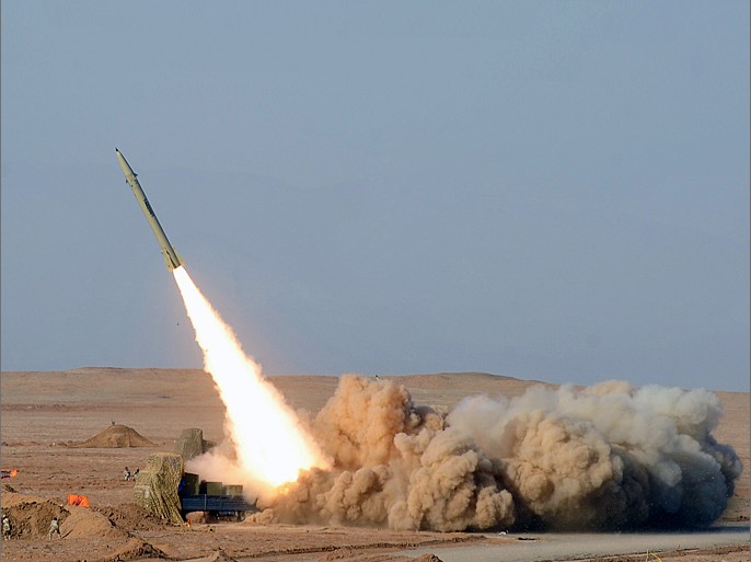 In a picture obtained from Iran's ISNA news agency on July 3, 2012, shows AN Iranian short-range missile (Fateh) launched during the second day of military exercises, codenamed Great Prophet-7, for Iran's elite Revolutionary Guards at an undisclosed location in Iran's Kavir Desert. AFP PHOTO/ISNA/ARASH KHAMOUSHI =AFP IS USING PICTURES FROM ALTERNATIVE SOURCES AS IT WAS NOT AUTHORISED TO COVER THIS EVENT, THEREFORE IT IS NOT RESPONSIBLE FOR ANY DIGITAL ALTERATIONS TO THE PICTURE'S EDITORIAL CONTENT, DATE AND LOCATION WHICH CANNOT BE INDEPENDENTLY VERIFIED ==