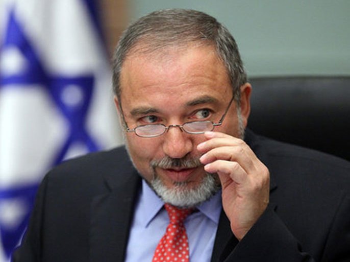 Israeli Foreign Minister Avigdor Lieberman speaks during a press conference at the opening of the winter session of the Knesset, the Israeli parliament, in Jerusalem, Israel, 31 October 2011. According to news reports on Netanyahu charged the Palestinian Authority of wanting to obtain statehood without signing a peace deal with Israel. The Israeli Prime Minister's comments came just hours after the United Nations cultural body, UNESCO, voted to admit Palestine as a full member. EPA/ABIR SULTAN