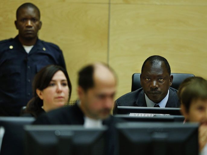 Congolese warlord Thomas Lubanga hears the first-ever sentence delivered by The International Criminal Court (ICC) in the Hague, on July 10, 2012. Lubanga, 51, was convicted in March of war crimes, specifically for using child soldiers in his rebel army in the Democratic Republic of Congo in 2002-03, in the ICC's first verdict since it started work a decade ago. AFP