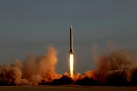 (FILES) -- A picture dated June 28, 2011 shows ballistic missile Ghadr, the modified version of Shahab 3, is launched during the second day of military exercises, codenamed Great Prophet-6, for Iran's elite Revolutionary Guards at an undisclosed location. Iran said on July 2, 2012 that it was readying ballistic missile war games simulating a counter-attack against US or Israeli targets in the region in the event of air strikes on its nuclear facilities. AFP