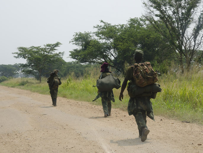 ‪‬ جنود بشرق الكونغو الديمقراطية التي سيطر متمردون على بعض أجزائها(الفرنسية-أرشيف)