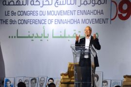Tunis, -, TUNISIA : The head of Tunisia's ruling Islamist party Ennahda, Rached Ghannouchi speaks at the launch of its first congress at home in 24 years, on July 12, 2012 in Tunis.