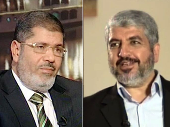 لخالد مشعل مع الرئيس المصري محمد مرسي