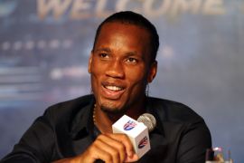 Shanghai, Shanghai, CHINA : Football star Didier Drogba speaks at a press conference after arriving in Shanghai on July 14, 2012. Drogba was given a hero's welcome as he arrived in China to start a two-and-a-half year contract that is expected to make him one of football's highest-paid players. AFP PHOTO / Peter PARKS