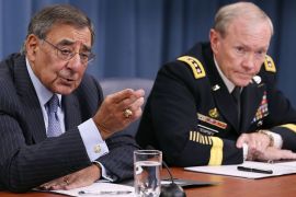 ARLINGTON, VA - AUGUST 14: U.S. Secretary of Defense Leon Panetta (L), and Chairman of the Joint Chiefs of Staff Gen. Martin Dempsey speak to the media during a briefing at the Pentagon, on August 14, 2012 in Arlington, Virginia. Secretary Panetta spoke on various topics including in Syria, Iran and Afghanistan. Mark Wilson/Getty Images/AFP== FOR NEWSPAPERS, INTERNET, TELCOS & TELEVISION USE ONLY ==