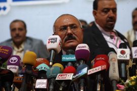 علي عبدالله صالح خلال ترؤسه احتفال حزبه المؤتمر الشعبي بداية سبتمبر الجاري