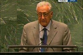 الأخضر الإبراهيمي - المبعوث الدولي العربي المشترك إلى سوريا - الجمعية العامة للأمم المتحدة تعقد جلسة خاصة لبحث تطورات الأزمة السورية