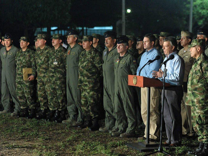 الرئيس سانتوس قال في قاعدة عسكرية إنه ليس هناك وقف لإطلاق النار (الأوروبية)