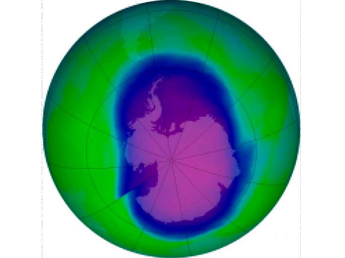 National Aeronautics Space Administration handout satellite image released Thursday 19 October 2006 of the earth s ozone layer over Antarctica. The ozone hole of 2006 is the most severe ozone hole (least amount of ozone) observed to date. NASA s Aura satellite observed a low value of 85 Dobson Units (DU) on Oct. 8 in a region over the East Antarctic ice sheet. Dobson Units are a measure of ozone amounts above a fixed point in the atmosphere. This severe ozone hole resulted from the very high ozone depleting substance levels and the record cold conditions in the Antarctic stratosphere. EPA/NASA HANDOUT