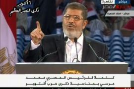 محمد مرسي في ذكرى إحتفالات نصر أكتوبر - التليفزيون المصري