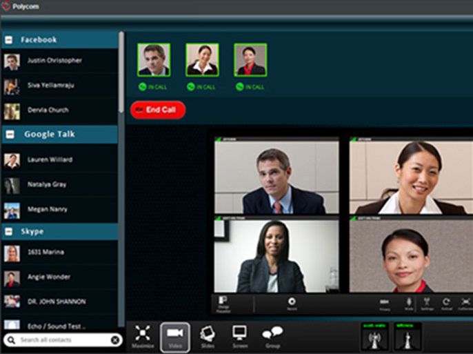 تطبيق يجمع بروتوكولات محادثة الفيديو في مكان واحد -مصدر الصورة: Polycom