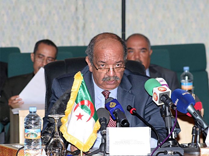 Algerian Junior Minister for Africa and Maghreb Affairs Abdelkader Messahel speaks during a meeting with Foreign Ministers from Mauritania and Niger on April 8, 2012 in Nouakchott. The three ministers, who met to discuss the situation in Mali, demanded the 'immediate and without condition implementation' of the agreement on restoring the constitutional order signed by junta leaders and ECOWAS authoritiesDate Published:April 08, 2012