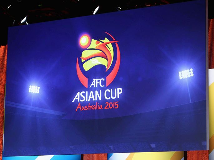 MELBOURNE, AUSTRALIA - OCTOBER 09: The AFC Asian Cup Australia 2015 logo is unveiled during the AFC Asian Cup Australia 2015 Preliminary Draw and Logo Launch at Sofitel Melbourne on October 9, 2012 in Melbourne, Australia. (Photo by Robert Prezioso/Getty Images)