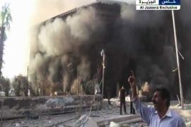 دمار الجامع الكبير في دوما عقب قصفه بالطائرات