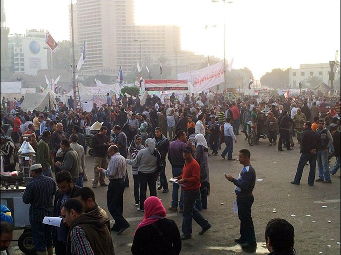 متظاهرون بميدان التحرير