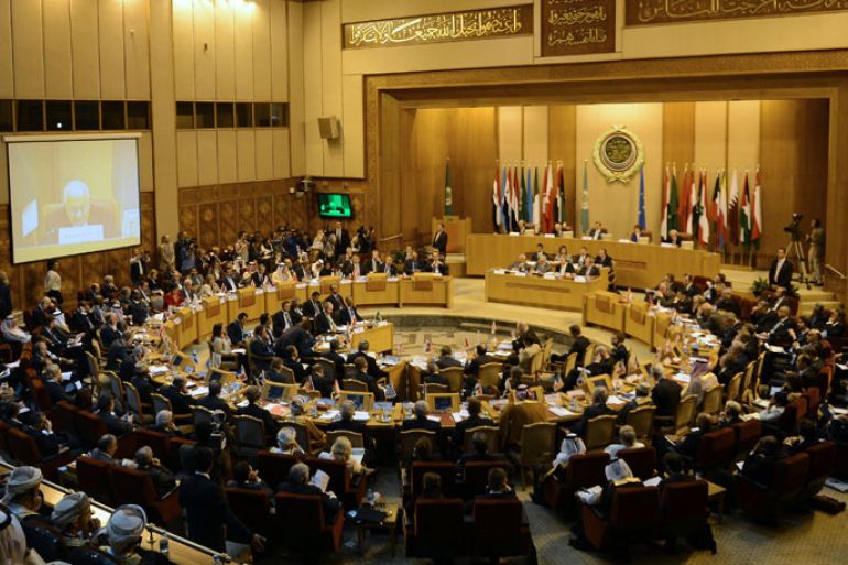 A general view shows the ministerial meeting of Arab League and European Union at the Arab League headquarters in Cairo on November 13, 2012. EU top diplomats gathered in Cairo on Tuesday welcomed the formation of a Syrian opposition bloc but fell short of granting it formal recognition seen as crucial to securing