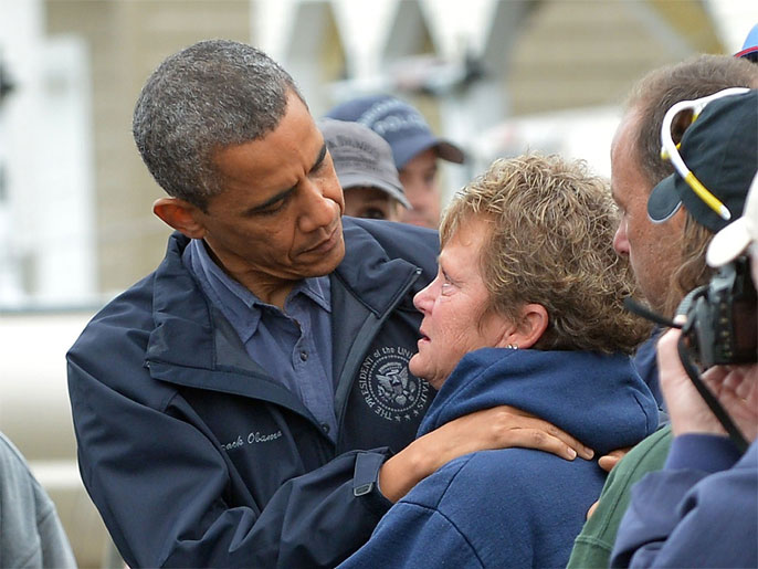 ‪أوباما تعهد بمساعدة المتضررين من الإعصار ساندي‬ (الفرنسية)