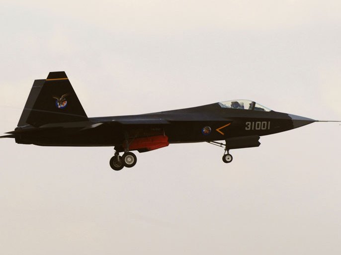 A "Guying" stealth fighter participates in a test flight in Shenyang, Liaoning province, October 31, 2012. China's second stealth fighter jet that was unveiled this week is part of a programme to transform China into the top regional military power, an expert on Asian security said on Friday. The fighter, the J-31, made its maiden flight on Wednesday in the northeast province of Liaoning at a facility of the Shenyang Aircraft Corp which built it, according to Chinese media. Picture taken October 31, 2012. REUTERS/Stringer (CHINA - Tags: SCIENCE TECHNOLOGY MILITARY TRANSPORT) CHINA OUT. NO COMMERCIAL OR EDITORIAL SALES IN CHINA