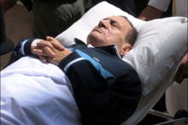 epa03519046 (FILE) A file photo dated 07 September 2011, shows former Egyptian president Hosni Mubarak on a stretcher while being taken to the courtroom for another session of his trial in Cairo, Egypt. According to Egyptian authorities on 27 December 2012, ousted president Mubarak was transferred from the prison where he is serving a life sentence to a military hospital for medical treatment, Egypt's state-run television reported. Mubarak ruled Egypt for three decades before being ousted in February 2011 following 18 days of street protests that gripped areas across Egypt. He is serving a life sentence after being accused of failing to prevent the killings of protesters in demonstrations in 2011. EPA/STR
