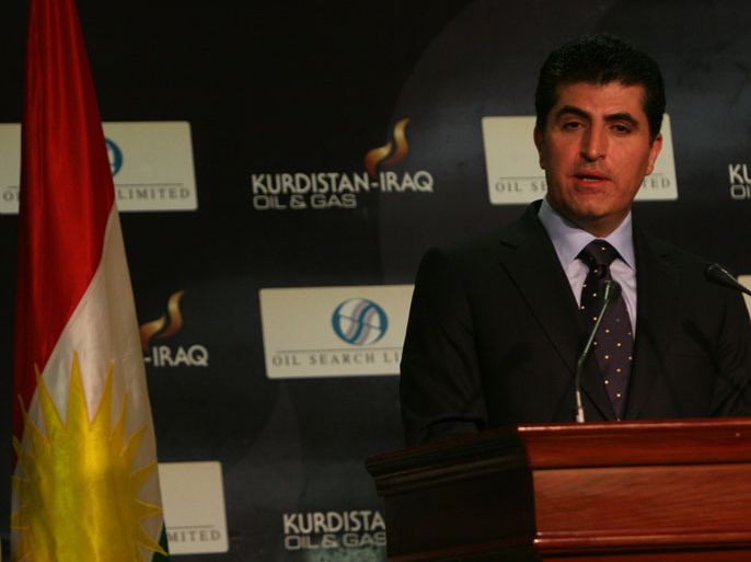 من المؤتمر الصحفي لرئيس وزراء حكومة اقليم كردستان العراق