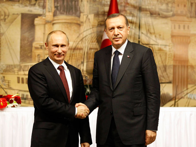 ‪أردوغان (يمين) وبوتين أخفقا في الاتفاق حول سوريا‬ (رويترز)