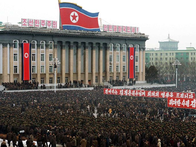 r : North Koreans attend a rally to celebrate the successful launch of the Unha-3 (Milky Way 3) rocket, which carried the second version of the Kwangmyongsong-3 satellite, in Pyongyang, in this picture released by Kyodo December 14, 2012. When North Korea's Kim Jong-un commemorates a year of his rule next week, he will be able to declare he has fulfilled the country's long-held dream of becoming a "space powerhouse". In a mass parade in Pyongyang on Friday, tens of thousands of soldiers dressed in olive green and standing in serried ranks, as well as bareheaded civilians, celebrated this week's successful rocket launch, hailing Kim's "victory". MANDATORY CREDIT REUTERS/Kyodo (North Korea - Tags: MILITARY POLITICS) FOR EDITORIAL USE ONLY. NOT FOR SALE FOR MARKETING OR ADVERTISING CAMPAIGNS. THIS IMAGE HAS BEEN SUPPLIED BY A THIRD PARTY. IT IS DISTRIBUTED, EXACTLY AS RECEIVED BY REUTERS, AS A SERVICE TO CLIENTS. MANDATORY CREDIT. JAPAN OUT. NO COMMERCIAL OR EDITORIAL SALES IN JAPAN. YES