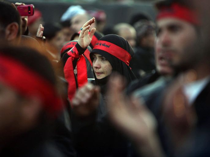 A Lebanese Shiite Muslim pilgrim take part in the Arbaeen religious rituals which marks the 40th day after Ashura commemorating the seventh century killing of Prophet Mohammed's grandson, Imam Hussein, in the shrine city of Karbala, southwest of Iraq's capital Baghdad, on January 2, 2013. AFP