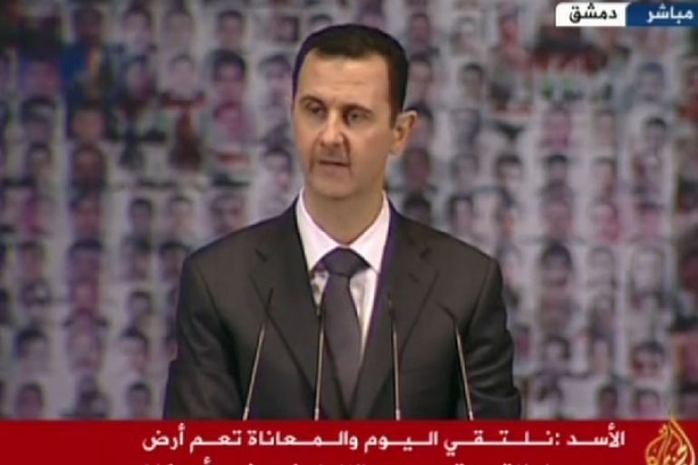 بشار الأسد يلقي خطاب