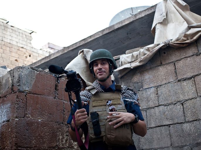 A picture taken on November 5, 2012 in Aleppo shows US freelance reporter James Foley, who was kidnapped in war-torn Syria six weeks ago and has been missing since, his family revealed on January 2, 2013. Foley, 39,