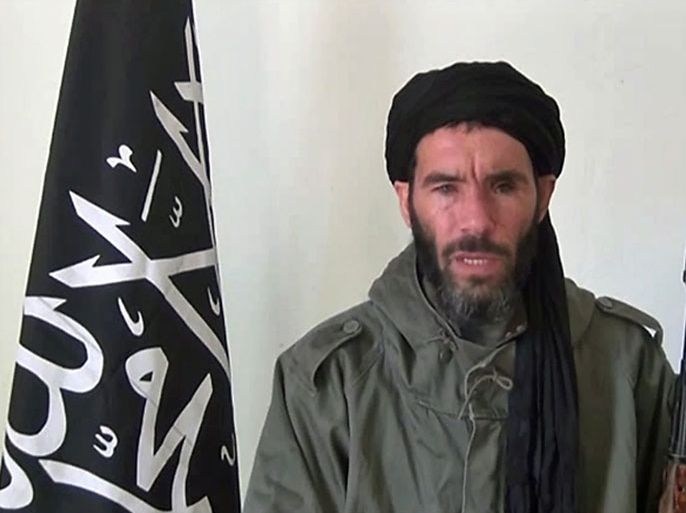 undated grab from a video obtained by ANI Mauritanian news agency reportedly shows former Al-Qaeda in the Islamic Maghreb (AQIM) emir Mokhtar Belmokhtar speaking at an undisclosed location. Islamists are holding 41 foreigners hostage, including seven Americans, after an attack on a gas field in eastern Algeria, a spokesman for the militants told two Mauritanian news websites