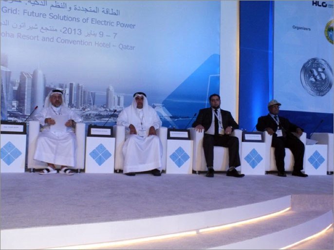 ‪إحدى جلسات اليوم الختامي للمؤتمر الرابع للاتحاد العربي للكهرباء بالدوحة‬ (الجزيرة نت)