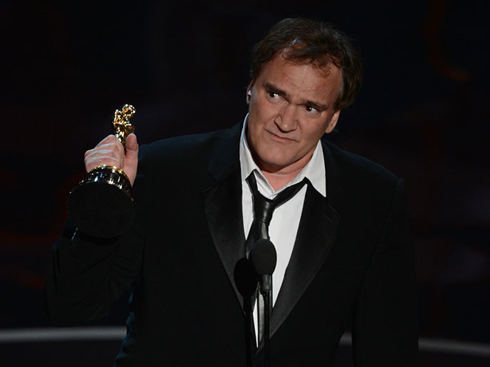 Best Original Screenplay winner Quentin Tarantino addresses the audience onstage at the 85th Annual Academy Awards on February 24, 2013 in Hollywood, California. AFP PHOTO/Robyn BECK