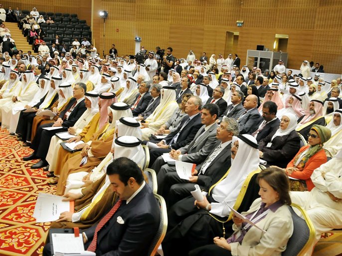epa02807329 Participants in the National Dialogue, attend the opening session of the dialogue on 02 July 2011 which starts its month long meetings on Tuesday 5 July 2011. Some 300 people from political, economical, social, and religious as well expatriates are taking part in the dialogue. Bahrain King, Sheikh Hamad bin Isa al-Khalifa, had called for the national dialogue where all political powers can come to the table and present their demands. Bahrain unrest has claimed the lives of more then 30 people since pro-reform protests began on 14 February 2011. EPA/MAZEN MAHDI