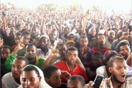 إحتشد مئات الآلاف من مسلمي إثيوبيا في مساجد أديس أببا في جمعة سموها "جمعة الغضب".