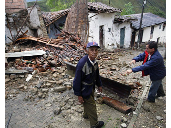 سكان كولومبيا شعروا بالزلزال الذي ألحق أضرارا بأكثر من مائة منزل (الفرنسية-أرشيف)