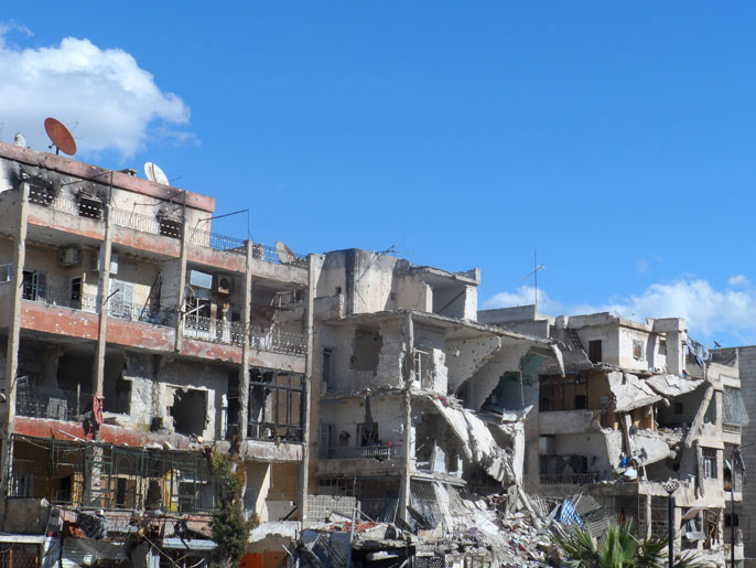 ‪الدمار في حلب بفعل القصف‬ (الجزيرة)