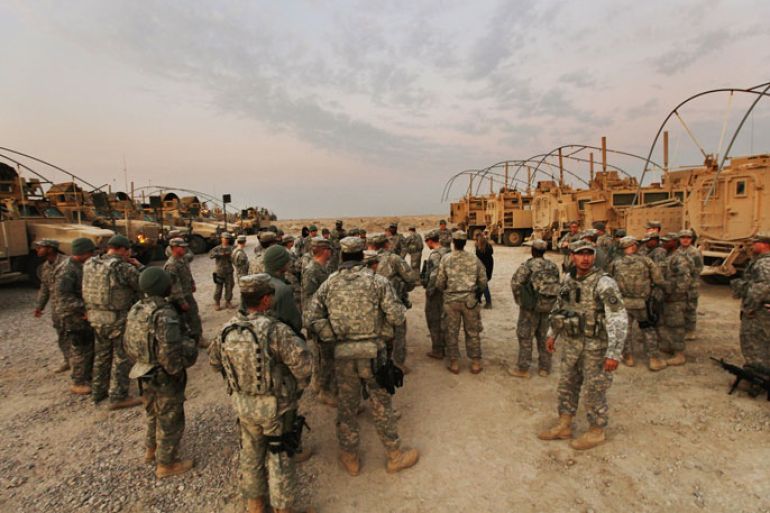 An image made available on 18 December 2011 shows US soldiers from the 3rd Brigade, 1st Cavalry Division, wait to start an internal patrol at Camp Adder, now known as Imam Ali Base, near Nasiriyah, Iraq on 16 December 2011 Around 500 troops from the 3rd Brigade, 1st Cavalry Division ended their presence on Camp Adder, the last remaining American base, and departed in the final American military convoy out of Iraq, arriving into Kuwait in the early morning hours of 18 December 2011. All U.S. troops were scheduled to have departed Iraq by 31 December 2011. At least 4,485 U.S. military personnel died in service in Iraq. According to the Iraq Body Count, more than 100,000 Iraqi civilians have died from war-related violence. EPA/MARIO TAMA / POOL