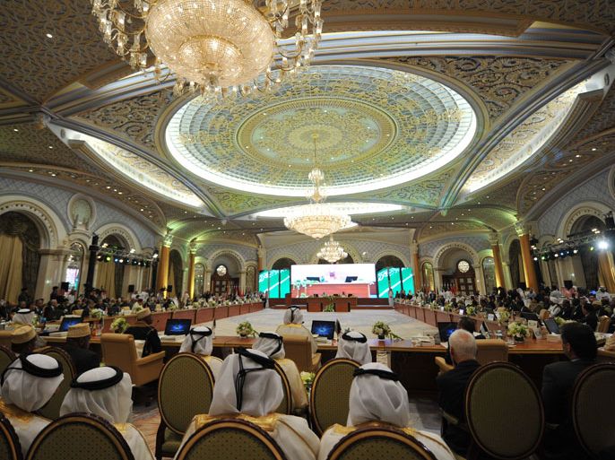 FN035 - Riyadh, -, SAUDI ARABIA : A general view shows the 30th conference of the Arab Interior Minister's Council in Riyadh on March 13, 2013. AFP PHOTO/FAYEZ NURELDINE